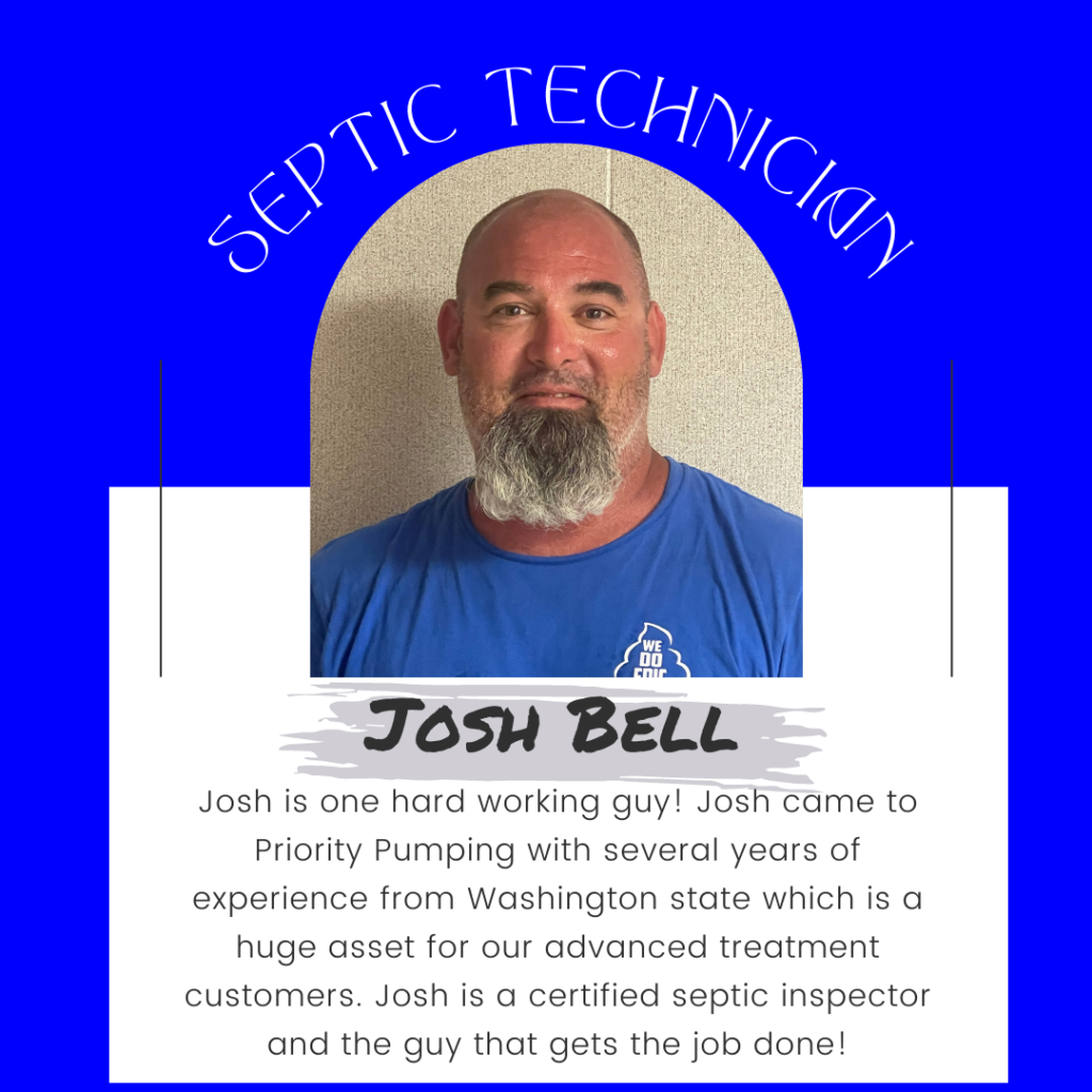 Josh Bell Septic Technician Priority Pumping